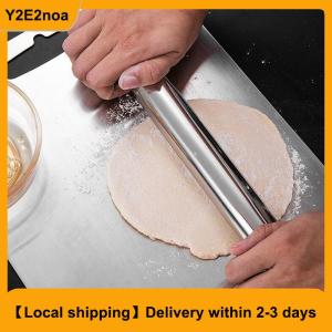【Local shipping】 Stainless Steel Rolling Pin Kitchen Utensils Dough Roller Bake Pizza Noodles Cookie Dumplings Making Non-stick Baking Tool