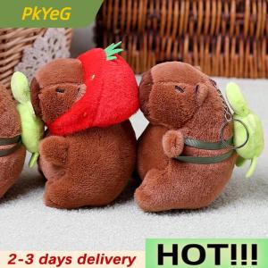 PkYeG Creative Cute Capybara Plush Keychain Soft Stuffed Animal Doll Keyring Car Charms Backpack Pendant Decoration Accessories Gifts