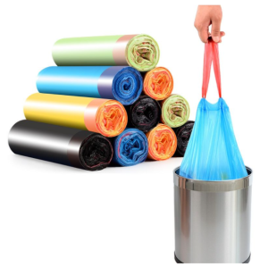 HSM Drawstring garbage bag Thickened automatic closing kitchen garbage bag (RANDOM COLOR)