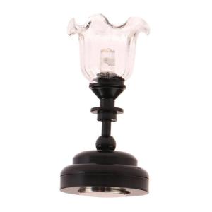 1/12 Scale Dollhouses Ceiling Light with Clear Glass Flower Shade for Miniature Dollhouses Interiors Decoration Lamp