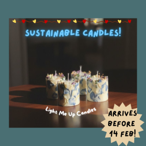 Sustainable Valentines Day Dried Flower Candle – Aromatherapy Self-Care Meditation & Cozy Mood Candle Gift for Him or Her | Lavender Dreams Colour | Arrives Before Feb 14