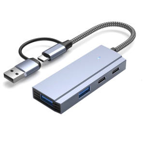 Multifunctional USB3.0 and Type C Expansion Hubs Adapter for Quick Data Transfer and Easy Plug and Play