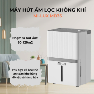 Máy hút ẩm lọc không khí thông minh MI-LUX MD35 model 2025
