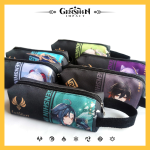 clu Genshin Impact Anime Pencil Case Stationery Pouch Zipper Pen Storage Bag Cartoon Wanderer Student Office School Supplies ulc