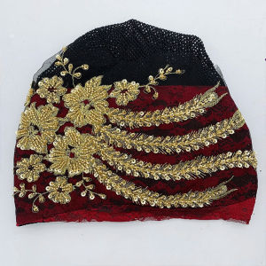 Lace Hijab Cap Women Phoenix Tail Floral Headscarf Summer Thin Headband Hat Stylish Hair Covering