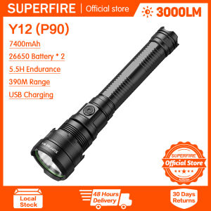 SUPERFIRE Y12 LED Torch Light 3000LM Strong Light Flashlight for Outdoor