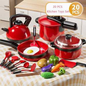 Diy 20PCS/Set Cooking Toys Kids Play House Toy Kitchen Utensils Cooking Pots Pans Dishes Cookware