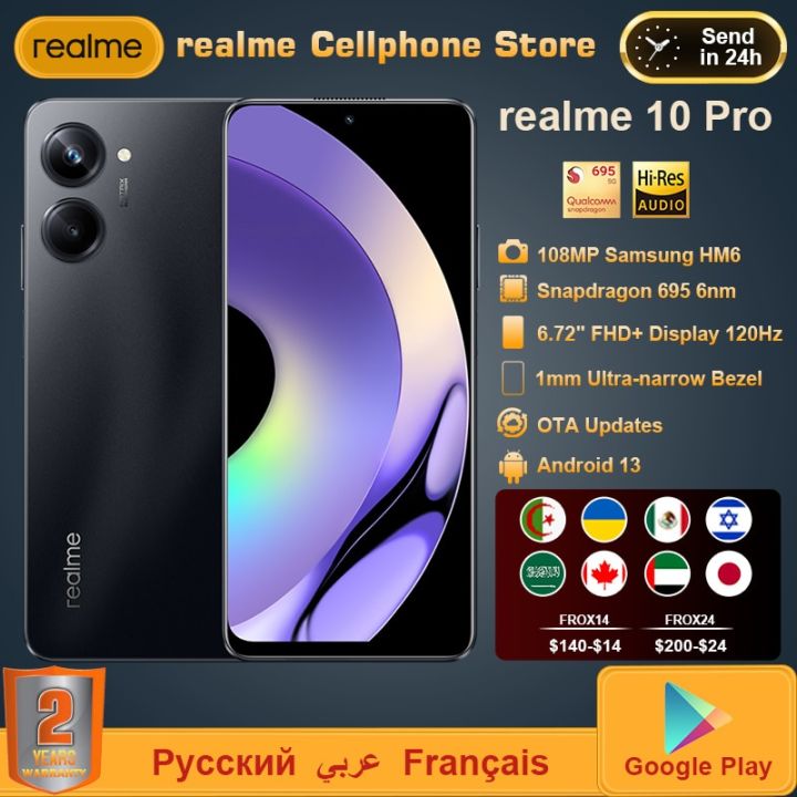 Original Realme 10 Pro 5G Smartphone 6.72'' FHD+ Display 120Hz