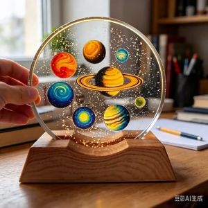 Galaxy Night Light Gift Lamp Usb Charging Nightlight Bedroom Night Lamp Bilik Tidur Lampu Meja Lampu Hiasan 水晶小夜灯
