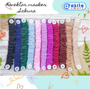 KONEKTOR MASKER HIJAB KANCING SAKURA | Murah Cantik satuan by AKILASMART