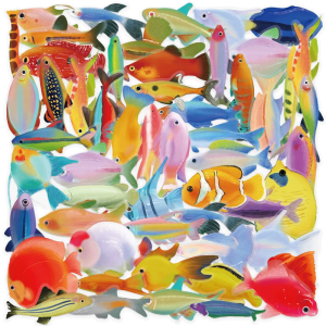 50 Sheets Ocean Sticker Fish Sticker Scrapbook Sticker Reward Sticker Sea Animal Sticker Decorative Sticker