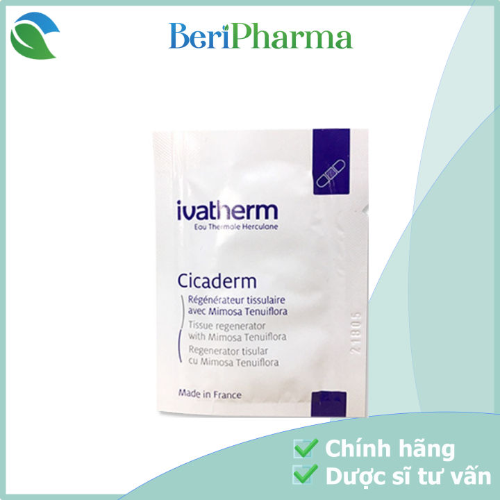 Ivatherm Kem Dưỡng Tái Tạo Da, Làm Lành Tổn Thương, Ngăn Sẹo Cicaderm Cream 1.5ml/Gói