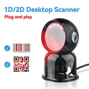 GZQIANJI Desktop 1D 2D Barcode Scanner Platform Automatic Sensing Scan Omnidirectional Hands Free QR Bar Code Scan Reader for POS System Small Business Retail Store Compatibility Linux Android Windows