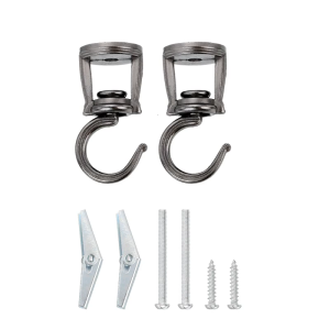 Practical Swivels Ceiling Hook 2 Pack for Hanging and Light Easy Installation with Metal Bolts and Anchors