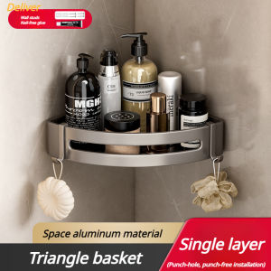 Homenhome Bathroom space aluminum perforated wall mounted triangular storage rack