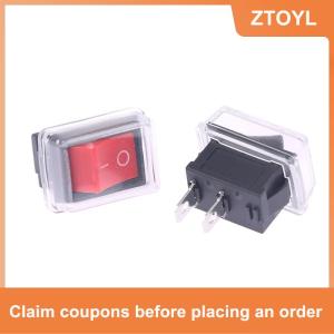 【ZTOYL】 5 cái push button mini chuyển 2pin snap-in on off Rocker chuyển đổi với không thấm nước bìa đen
