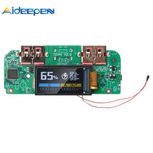 Aideepen 22.5W Fast Charging Module TFT Color Screen Digital Display Fast Charging Mobile Power Motherboard 3.7V Ternary Lithium Battery Motherboard DIY Rechar