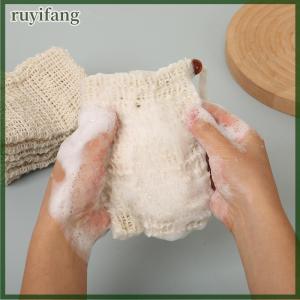 ruyifang Tự nhiên Bông lanh tạo bọt Túi xà phòng Saver Net LƯỚI MASSAGE Exfoliator Pouch tắm bong bóng Maker công cụ làm sạch