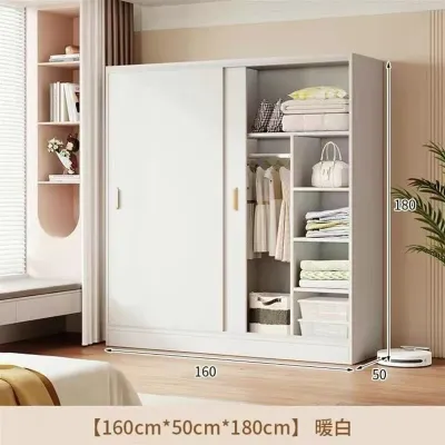 Wardrobe Sliding Door Household Bedroom Wardrobe Rental Room Modern Simple Small Apartment Storage Cabinet