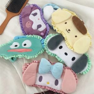 Sanrio Sleeping Mask Sleeping Blindfold Soft Plush Eye Masks Cute Kuromi My Melody Pochacco Eye Cover Plush Mask Eyepatch Nap Health Eye Cover