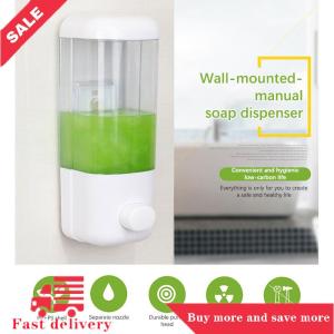[COD]Flash Delivery New Bathroom Non-punching Manual Press Soap Dispenser Wall Hanging Traceless Paste Disinfectant Bottle Transparent Dispenser