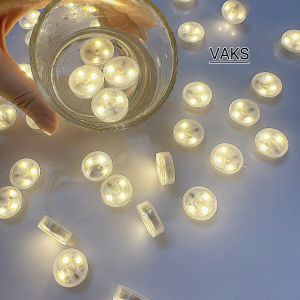 Combo 3 Đèn LED mini tròn NỔI trên mặt nước có pin sẵn màu VÀNG NHẠT ko chớp - trang trí bể cá hồ cá trên các bề mặt nước tạo nên không gian lung linh
