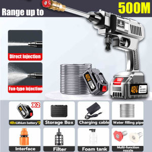 Portable Pressure washer Portable Car washer water sprayer High power Lithium Battery Power Spray Water Gun Rechargeable 99999kpa For washing cars garden watering flowersstone floors cordless power spray agriculture water gun Free Toolbox