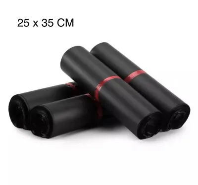READY STOCK 25 X 35CM 100PCS 🔥BEG KURIER BLACK COLOR BAG COURIER FLYER PLASTIC BAG NO POCKET POSLAJU LAZADA