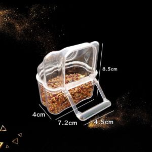 กล่องพลาสติก สําหรับใส่อาหารนกแก้ว กล่องอาหารนก กล่องถงน้านกพลาสติกใส อุปกรณ์ให้อาหาร กรงป้อนนกในร่ม