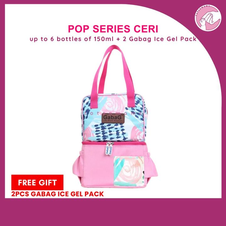 GABAG Breastmilk Cooler Bag Pop Series Ceri with 2 Ice Gel Pack
