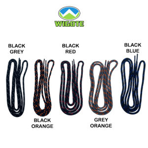 Wigote Tali Sepatu Gunung - Bentuk Bulat - Motif 2 Warna - Outdoor - Camping - Adventure - Hiking - Panjang 130 cm - 2 pcs - sepasang