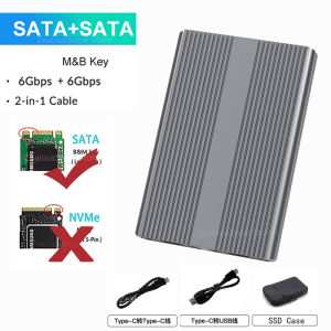 Kebidumei Dual bay NVMe ổ SSD SATA bao vây M.2 kép NVMe ổ cứng trường hợp 10Gbps USB C 3.2 Gen2 nhôm Ổ đĩa cứng gắn ngoài Bộ chuyển đổi hộp