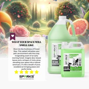 B1T1 Sparks Pet: FOREST DEW Enzyme Pet Deodorizer & Odor Neutralizer for Dog & Cat Mess (1 Gallon)