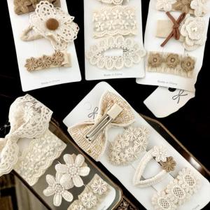 YAFEN 4Pcs Kids Bow BB Hair Clips Hair Bangs For Girl Ins Flower Hairgripes Candy Color Fresh Daisy Waterdrop Hairpins BABY BOWS