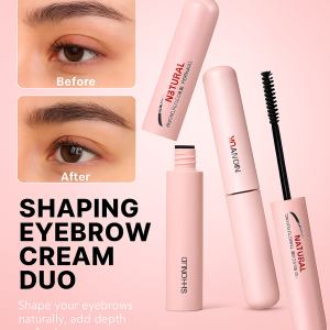 ครีมแต่งคิ้ว 2 ด้าน ครีมแต่งคิ้วเนื้อหนาแบบย้อมเอง เหมาะสำหรับการแต่งหน้าไปทำงาน ครีมแต่งคิ้วไม่เป็นคราบ染眉膏