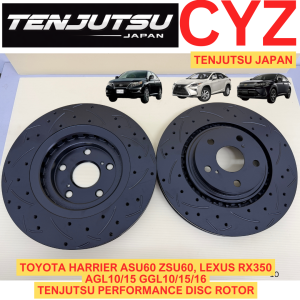 (1 PAIR) Tenjutsu Japan Toyota Harrier ZSU60 ASU60 LEXUS RX350 AGL10/15 GGL10/15/16 Front Sport Disc Rotor Slotted