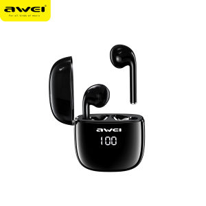 Awei T28P/T28 TWS True Wireless Bluetooth earphone LED Digital Display Low Latency Playing Game Earbuds stereo surround speaker With Microphone earphones Bluetooth 5.3 IPX6 Waterproof Sport music headphone for all bluetooth mobiles