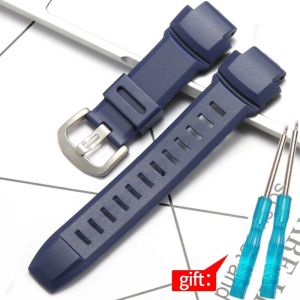 Watch Accessories For Casio Protrek PRG 260 500 510 250 PRW-3500 2500 5100 Mens Strap Bracelet Waterproof Resin Rubber Watchband