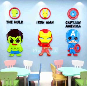 Avengers Ironman / The Hulk / Captain America / 3D acrylic wallpaper sticker decor
