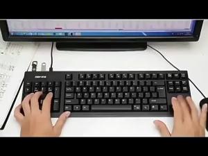 Full-Size Wired Left-Handed Keyboard with Left Numpad 2 USB Hub Ports for Office CAD Data Entry