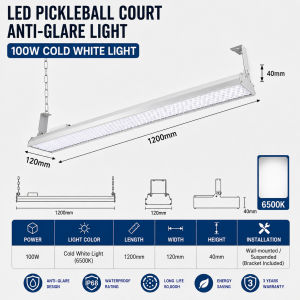 LED Pickleball Court Light Anti Glare Shadowless Sports Lighting High Brightness Indoor Outdoor