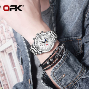 OPK Luxury Watch for Men Black Sale Original Waterproof Stainless Steel Mens Watches Date Luminous Hour Hand New Creative Dial Cool Fashion Personalized Silver / Black