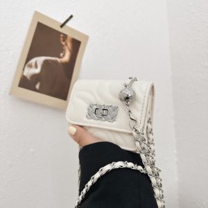 IELGY กระเป๋าเล็กใต้วงแขนเนื้อเฉพาะกระเป๋าแฟชั่นทรงสี่เหลี่ยมขนาดเล็กกระเป๋าหิ้วปลายโซ่สูง