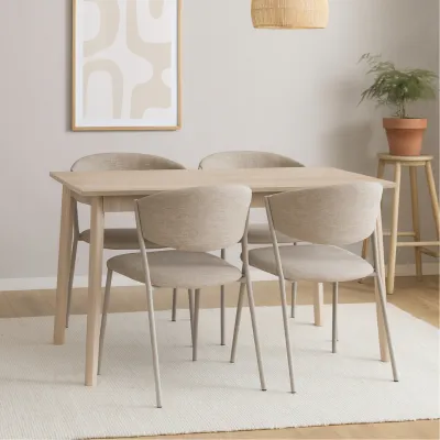 MUSE Design KOBY 4 Seater Dining Set-Beige