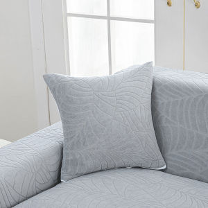 Jacquard Leaf Sofa Pillow Cover Fully Elastic Universal Dustproof Anti Fouling Waterproof Knitted Fabric Pillowcase