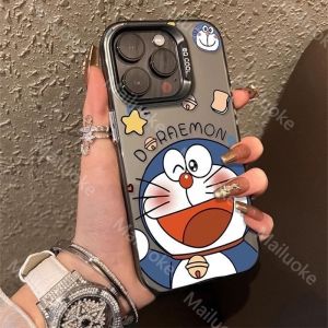 OPPO Reno 13 12 5G Case OPPO Reno 13 12 11 Pro 5G Case OPPO Reno 8Z 7Z 5G Doraemon Matte Hard Shockproof Case With Camera Lens Protecotr IMD Luxury Plating Button ins style Phone Cover