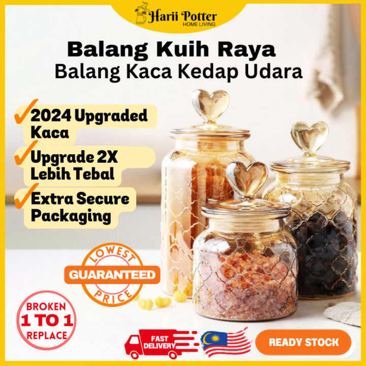 Bekas Kuih Raya Set Viral 2024 Set Balang Kuih Raya Kedap Udara Balang ...