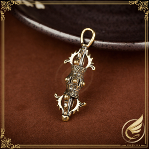 Móc Khóa Phật Giáo Chày Kim Cương Chữ Thập Vishva Vajra Pháp Khí Mật Tông Bằng Đồng Thau - Đồ Đồng Thuận Tâm