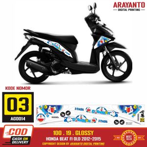 Stiker Striping Honda Beat FI Old Lama 2013-2015 Variasi Decal ARS014 Doraemon