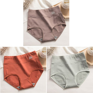 INTIMA 3PCS/Set M-XXL High Waist Pure Cotton Panties Women Briefs Underwear Girls Panty Antibacterial Cotton Crotch